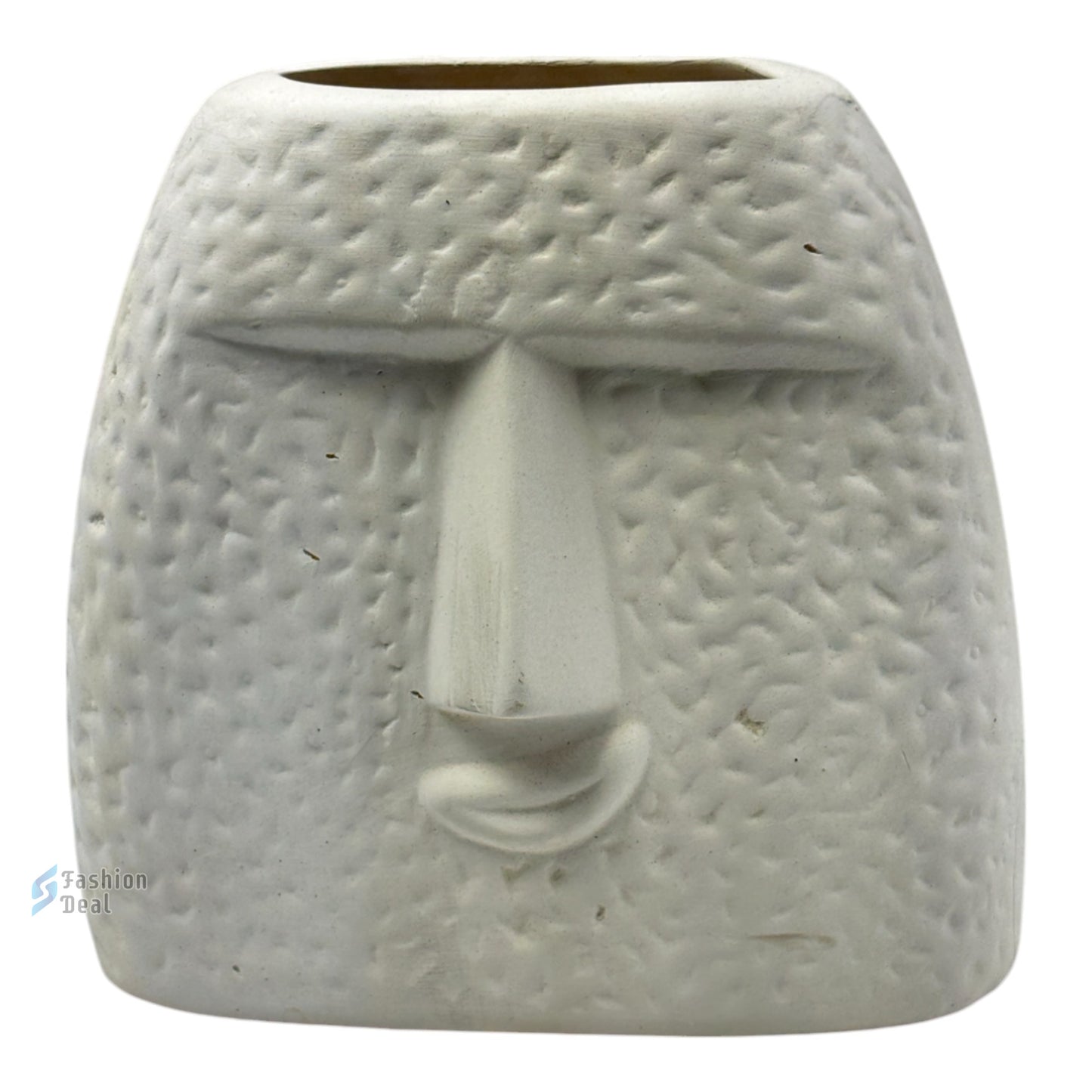Elegant White Ceramic Face Vase/Pot - Minimalist Home Décor Collection