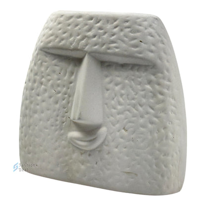 Elegant White Ceramic Face Vase/Pot - Minimalist Home Décor Collection
