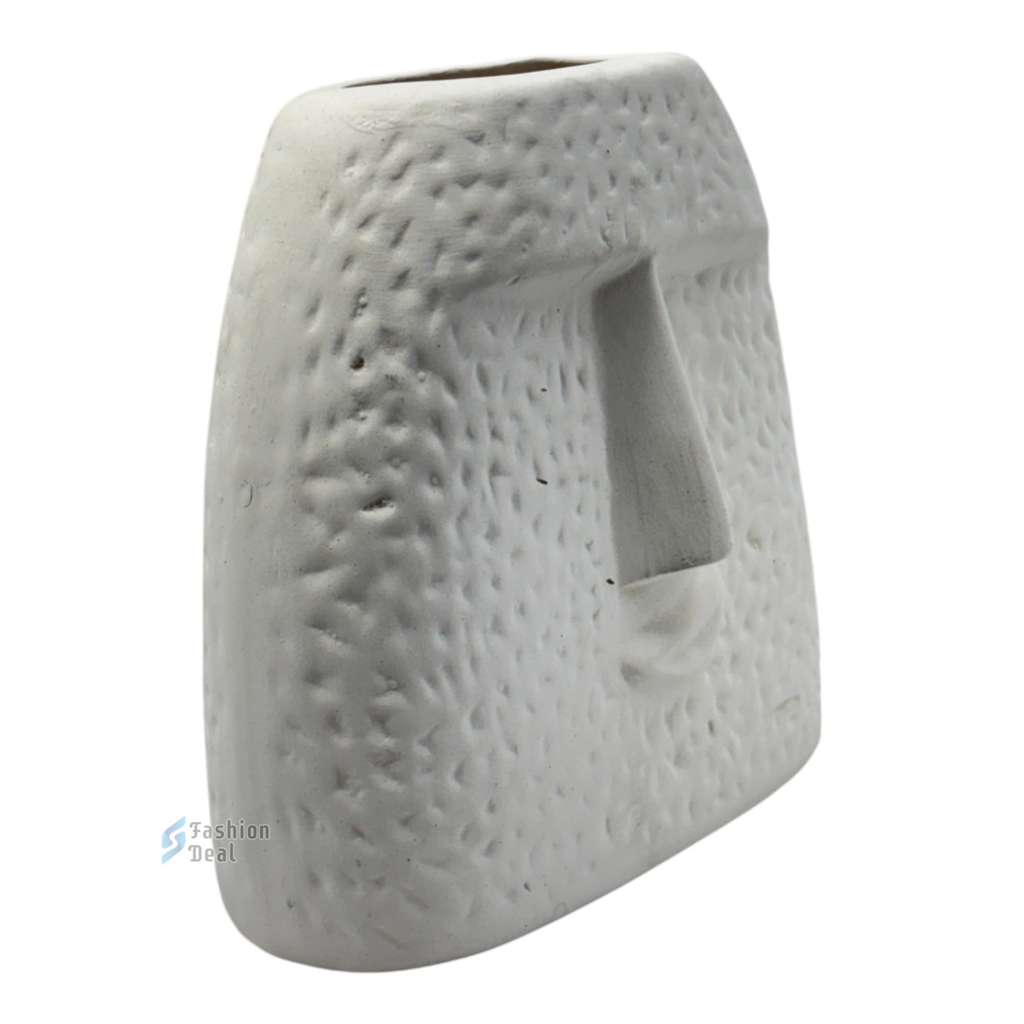 Elegant White Ceramic Face Vase/Pot - Minimalist Home Décor Collection
