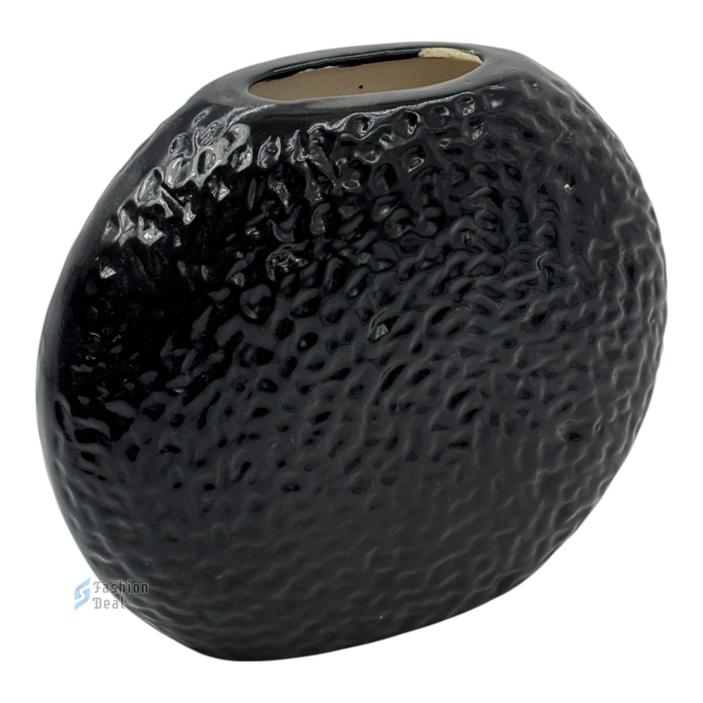 Elegant Black Ceramic Face Vase/Pot - Minimalist Home Décor Collection