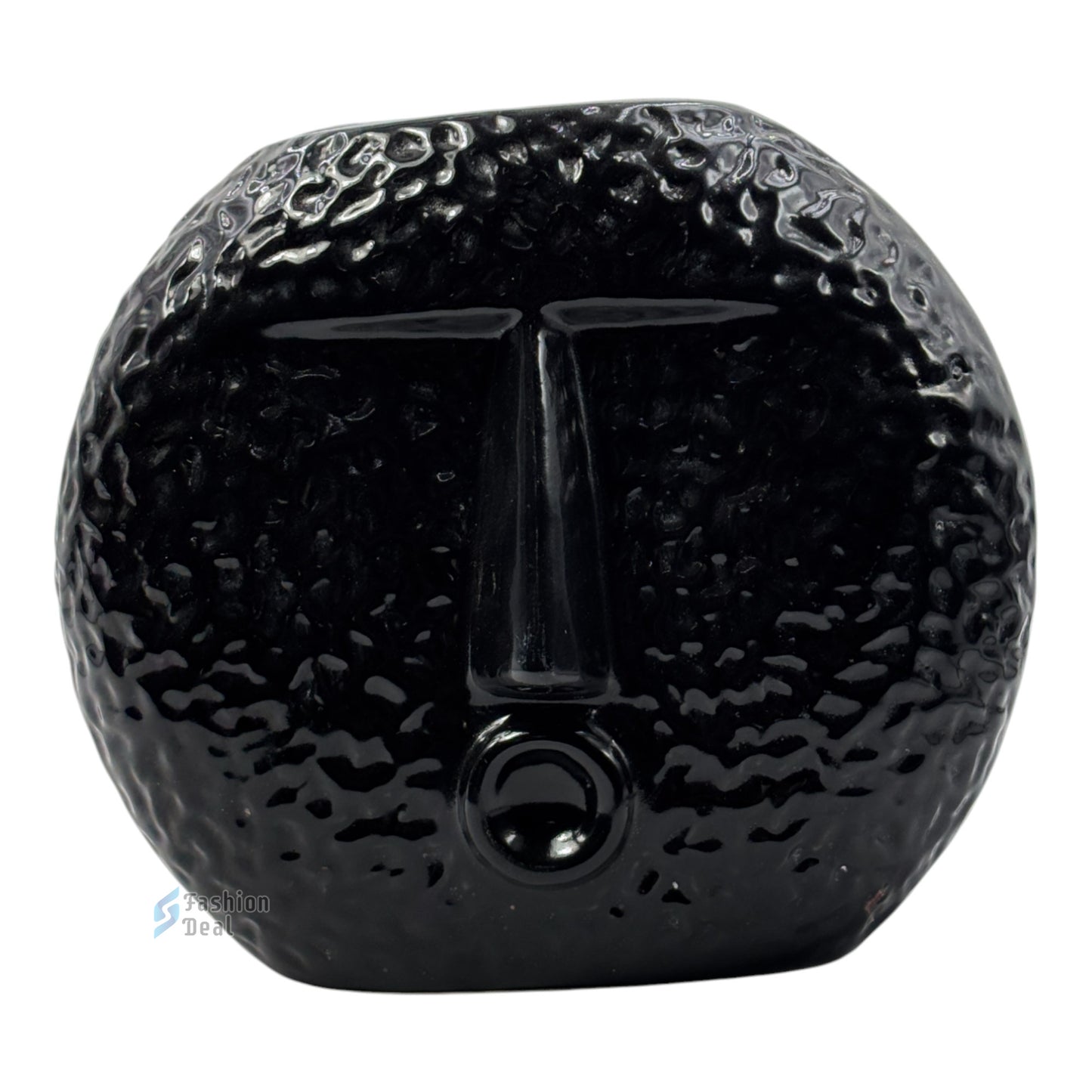 Elegant Black Ceramic Face Vase/Pot - Minimalist Home Décor Collection