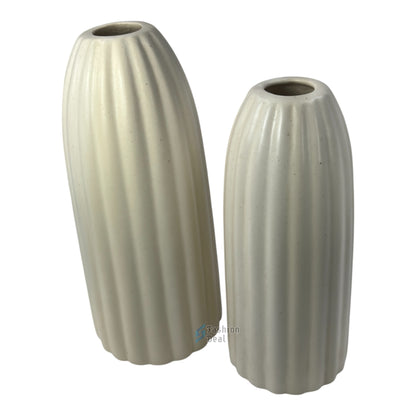 Elegant White Ceramic Ring Vase/Pot - Minimalist Home Décor Collection
