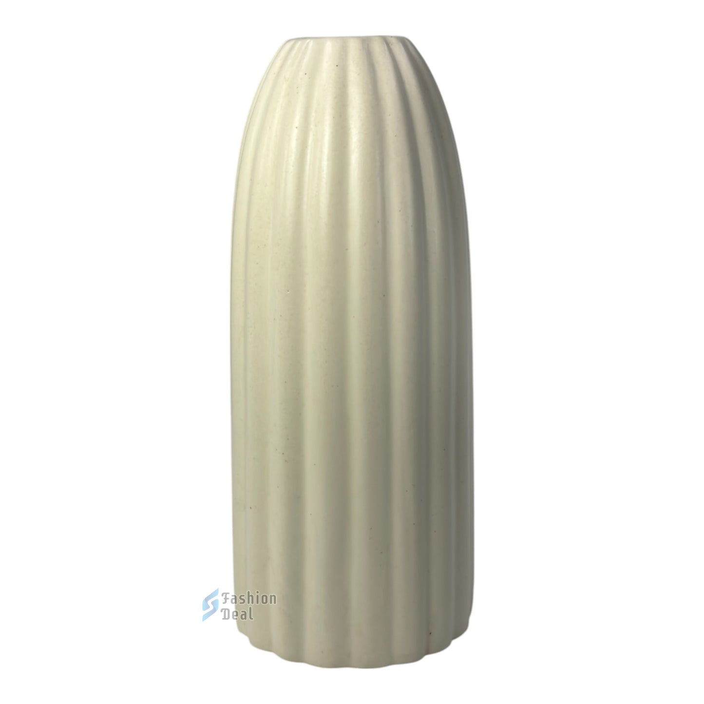 Elegant White Ceramic Ring Vase/Pot - Minimalist Home Décor Collection