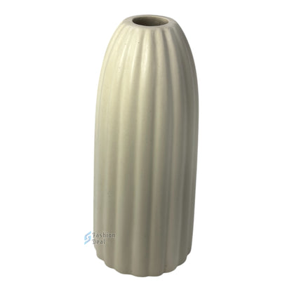 Elegant White Ceramic Ring Vase/Pot - Minimalist Home Décor Collection