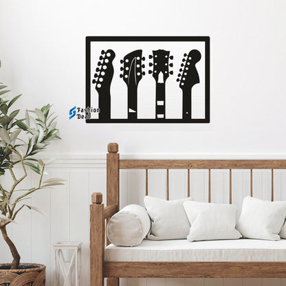 Unique Wooden MDF Laser Cut Guitar-Themed Wall Art – Perfect for Home Décor and Gifts