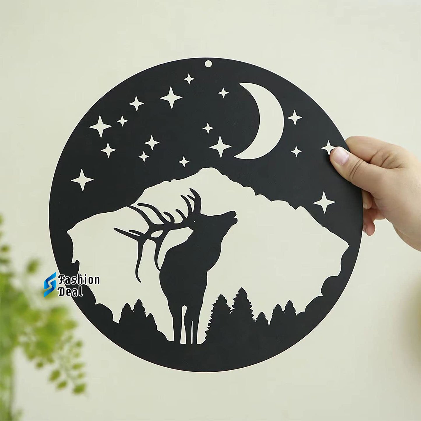 Unique Wooden MDF Laser Cut Moon Deer-Themed Wall Art – Perfect for Home Décor and Gifts