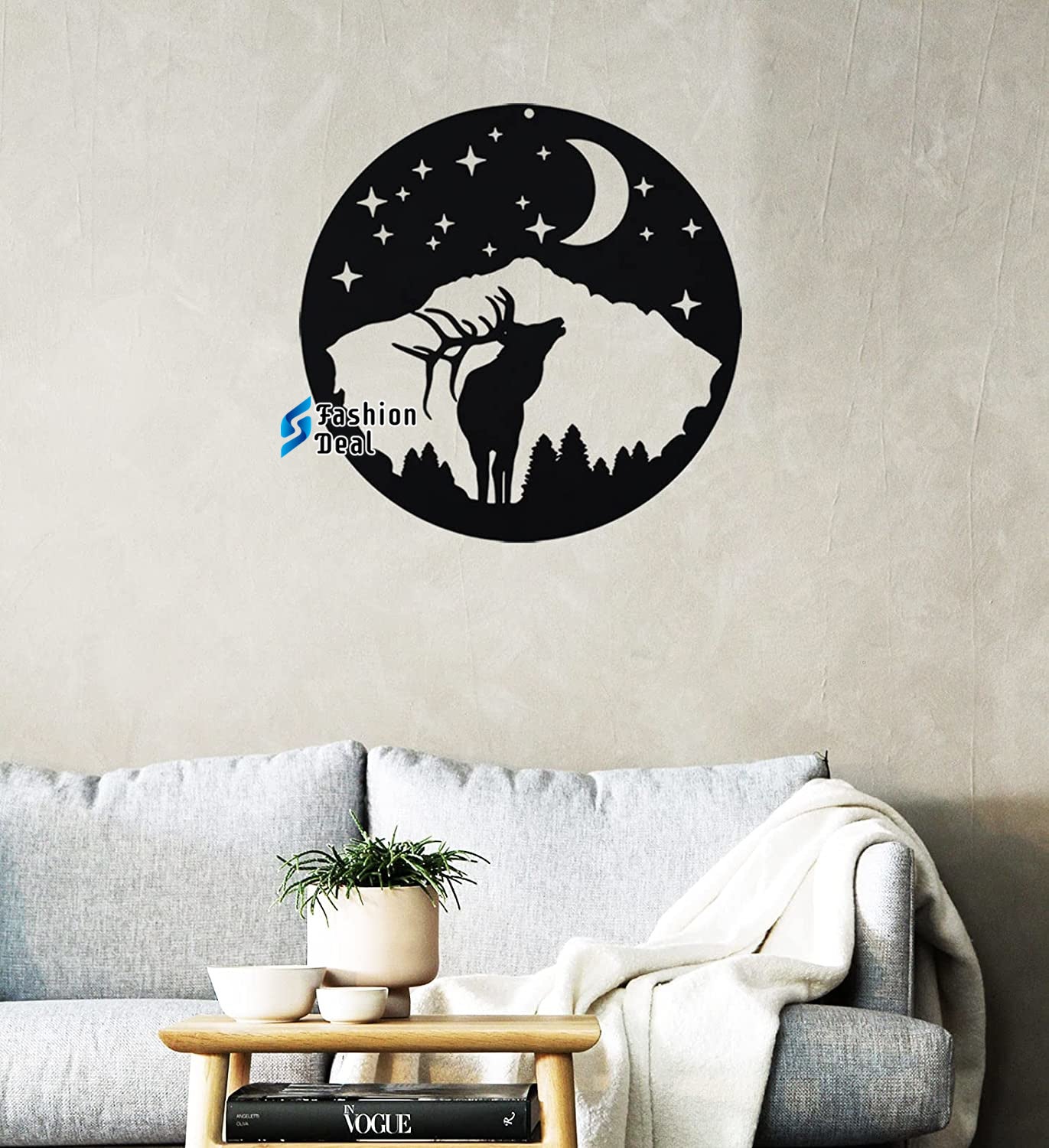 Unique Wooden MDF Laser Cut Moon Deer-Themed Wall Art – Perfect for Home Décor and Gifts