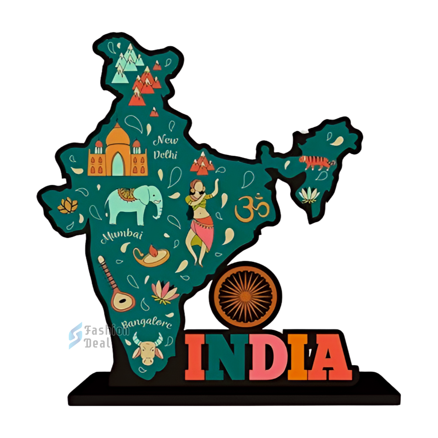 Decorative Wooden MDF India Map Quotes for Table and Desk Décor | Uplifting and Stylish Designs