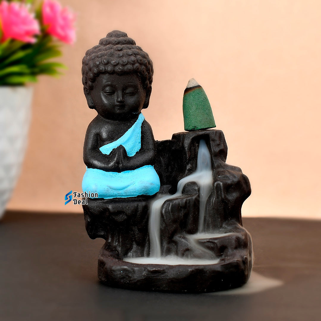 Elegant Smoke Buddha Statue Idols With Cones for Gifting & Home Decoration | Spiritual & Artistic Decor