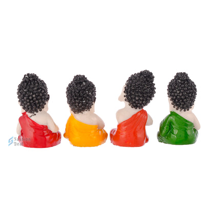 Elegant Buddha Statue Set of 4 Idols for Gifting & Home Decoration | Spiritual & Artistic Decor