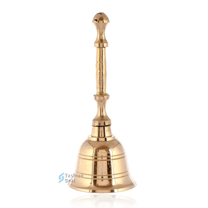 Decorative Brass Hand Bell for Pooja – Ghanti for Mandir, Home, and Office Temple