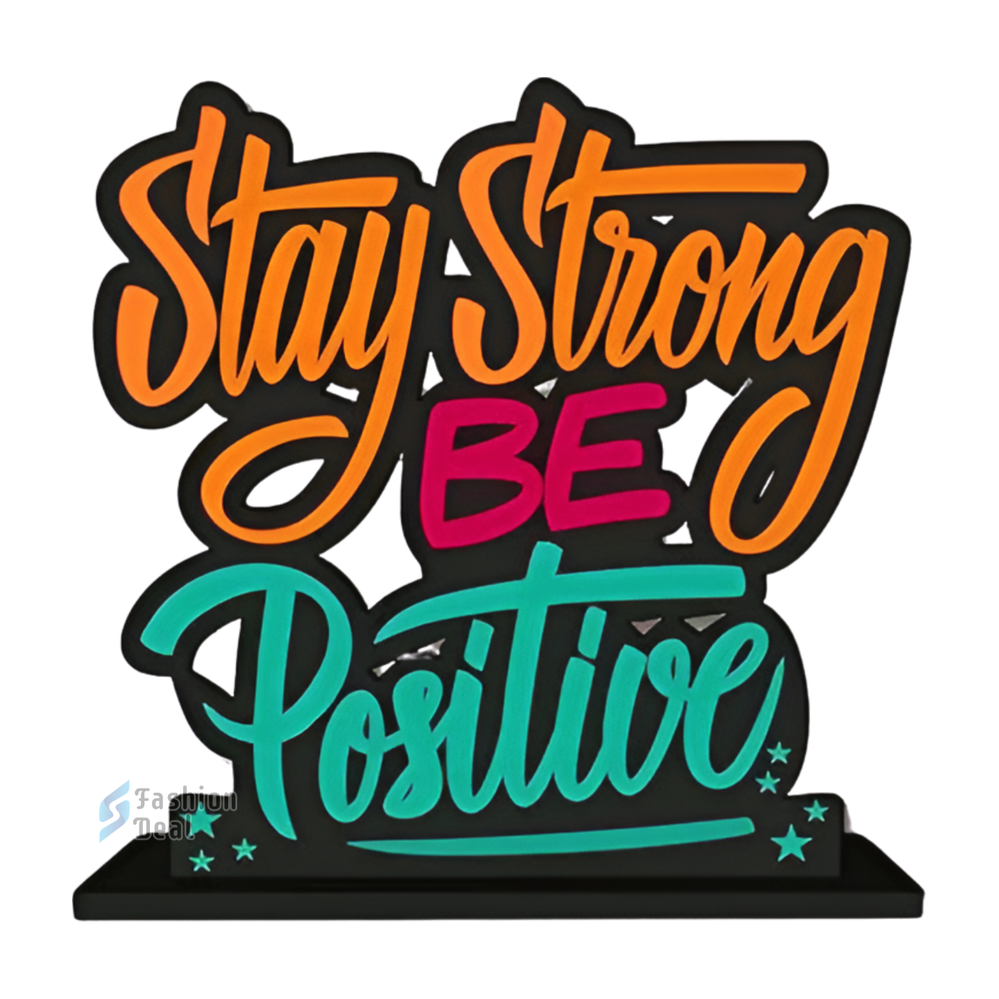 Decorative Wooden MDF Stay Strong Be Positive Quotes for Table and Desk Décor | Uplifting and Stylish Designs