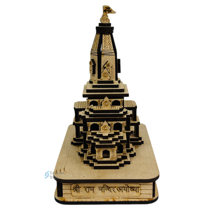 Wooden MDF Laser Cut 3D Ram Mandir Model – Perfect for Home and Temple Decoration