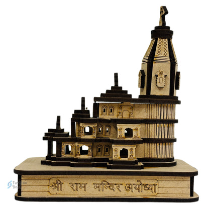 Wooden MDF Laser Cut 3D Ram Mandir Model – Perfect for Home and Temple Decoration