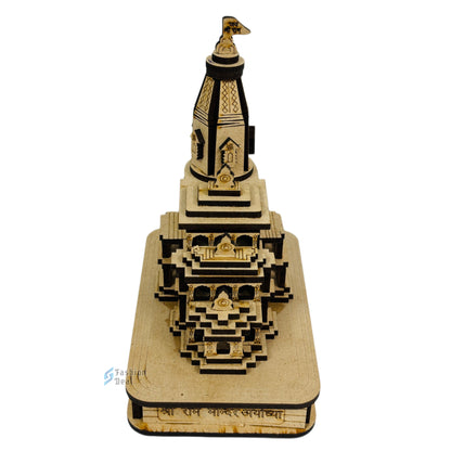 Wooden MDF Laser Cut 3D Ram Mandir Model – Perfect for Home and Temple Decoration