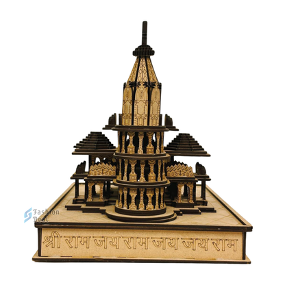 Wooden MDF Laser Cut 3D Ram Mandir Model – Perfect for Home and Temple Decoration