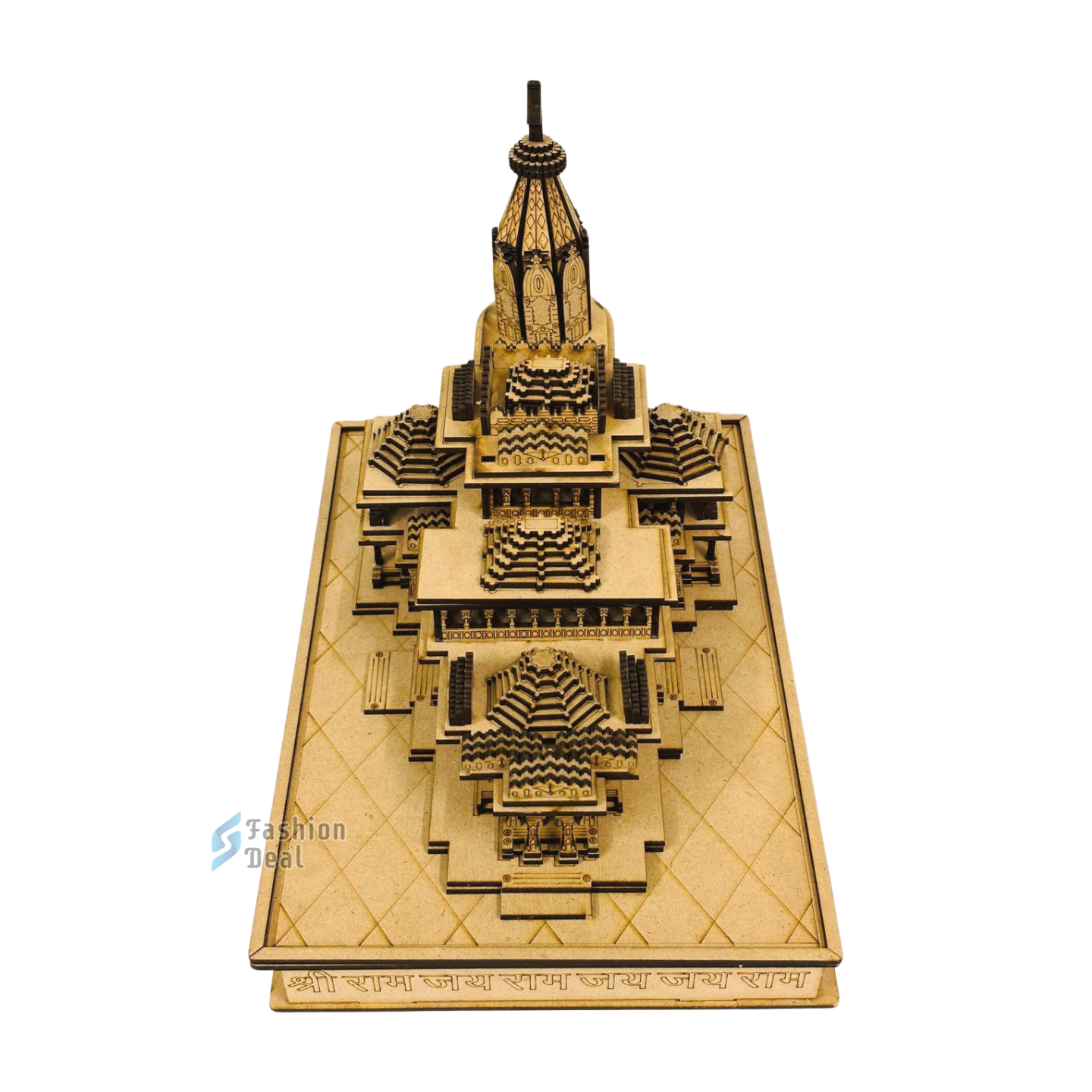 Wooden MDF Laser Cut 3D Ram Mandir Model – Perfect for Home and Temple Decoration