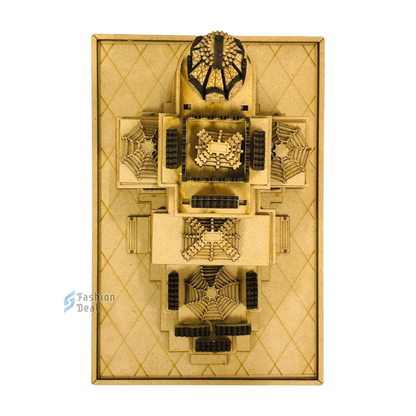 Wooden MDF Laser Cut 3D Ram Mandir Model – Perfect for Home and Temple Decoration