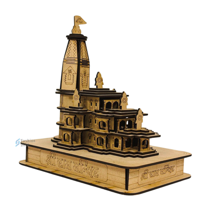 Wooden MDF Laser Cut 3D Ram Mandir Model – Perfect for Home and Temple Decoration