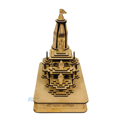 Wooden MDF Laser Cut 3D Ram Mandir Model – Perfect for Home and Temple Decoration