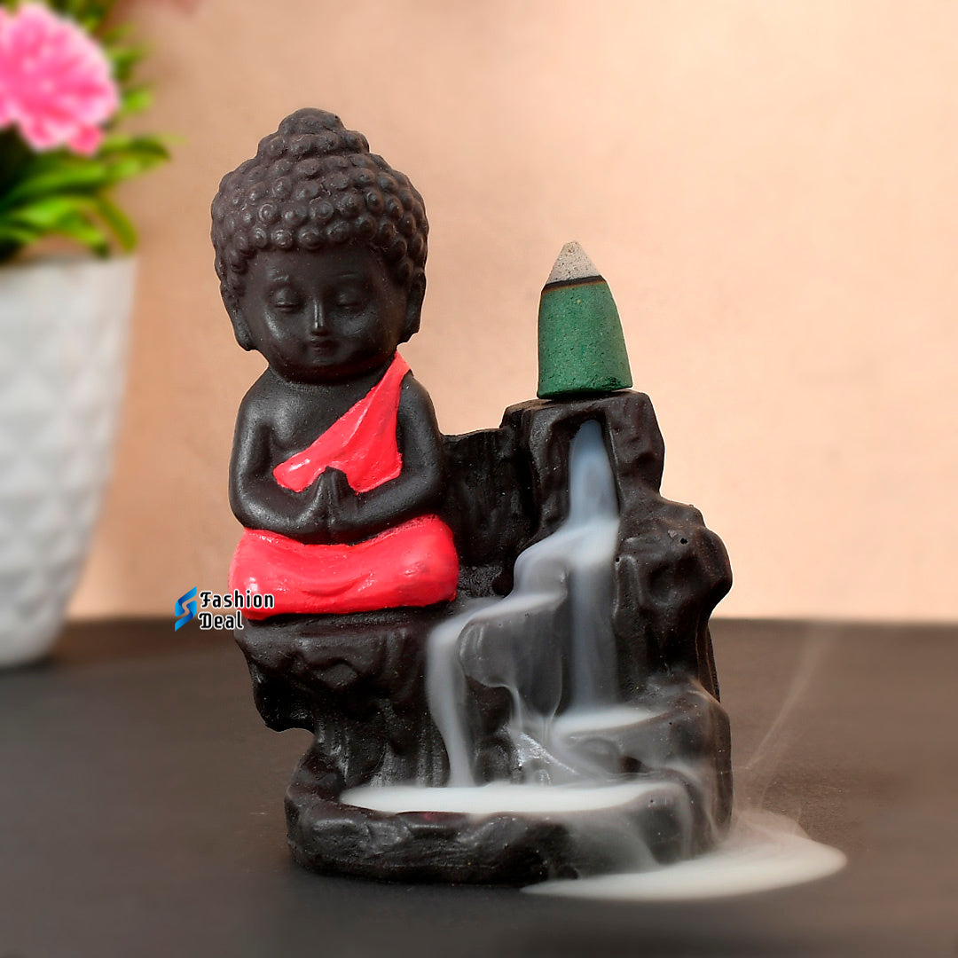 Elegant Smoke Buddha Statue Idols With Cones for Gifting & Home Decoration | Spiritual & Artistic Decor