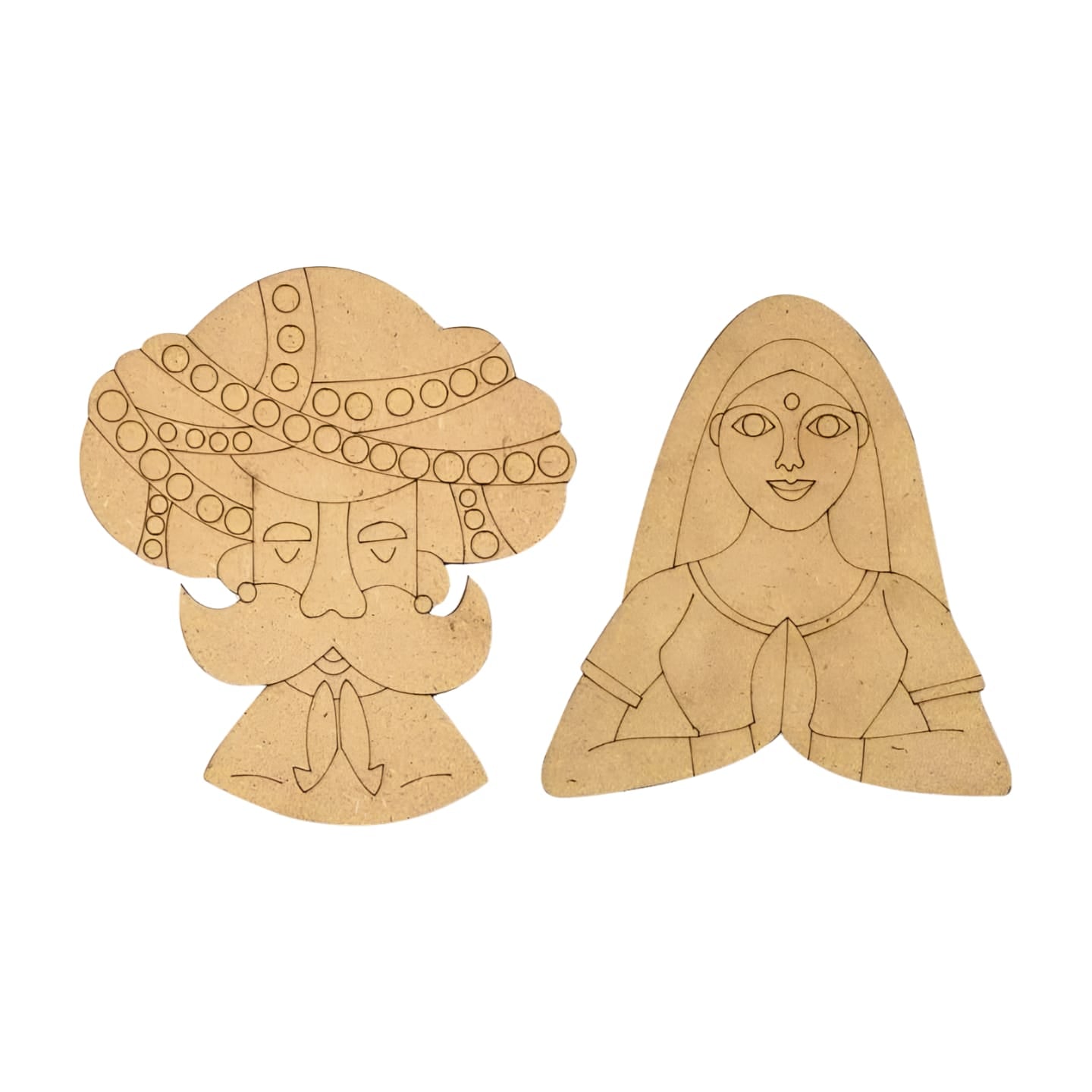 Wooden MDF Namaste Couple Cutout Craft for Decoration