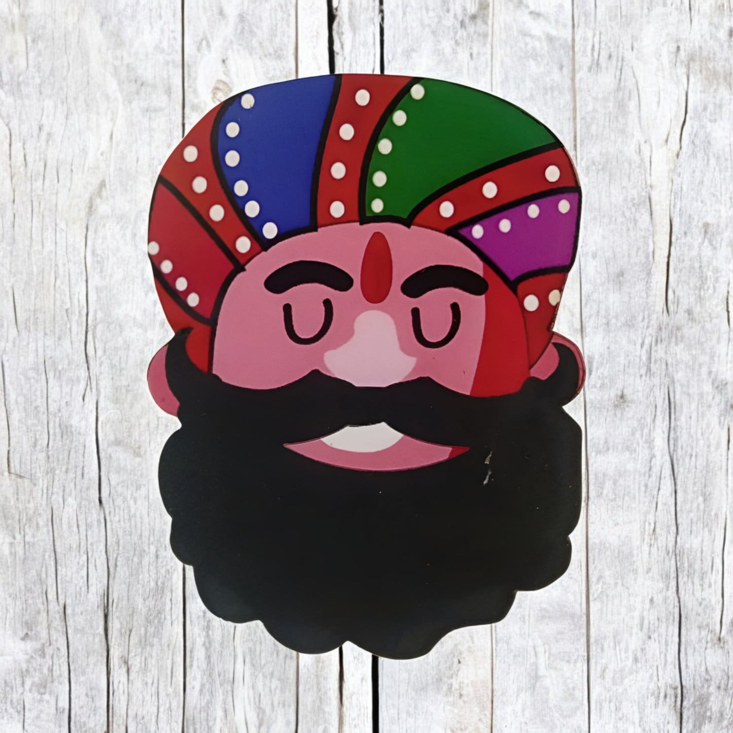 Wooden MDF Traditional Rajasthani Man Face Cutout Craft for Decoration