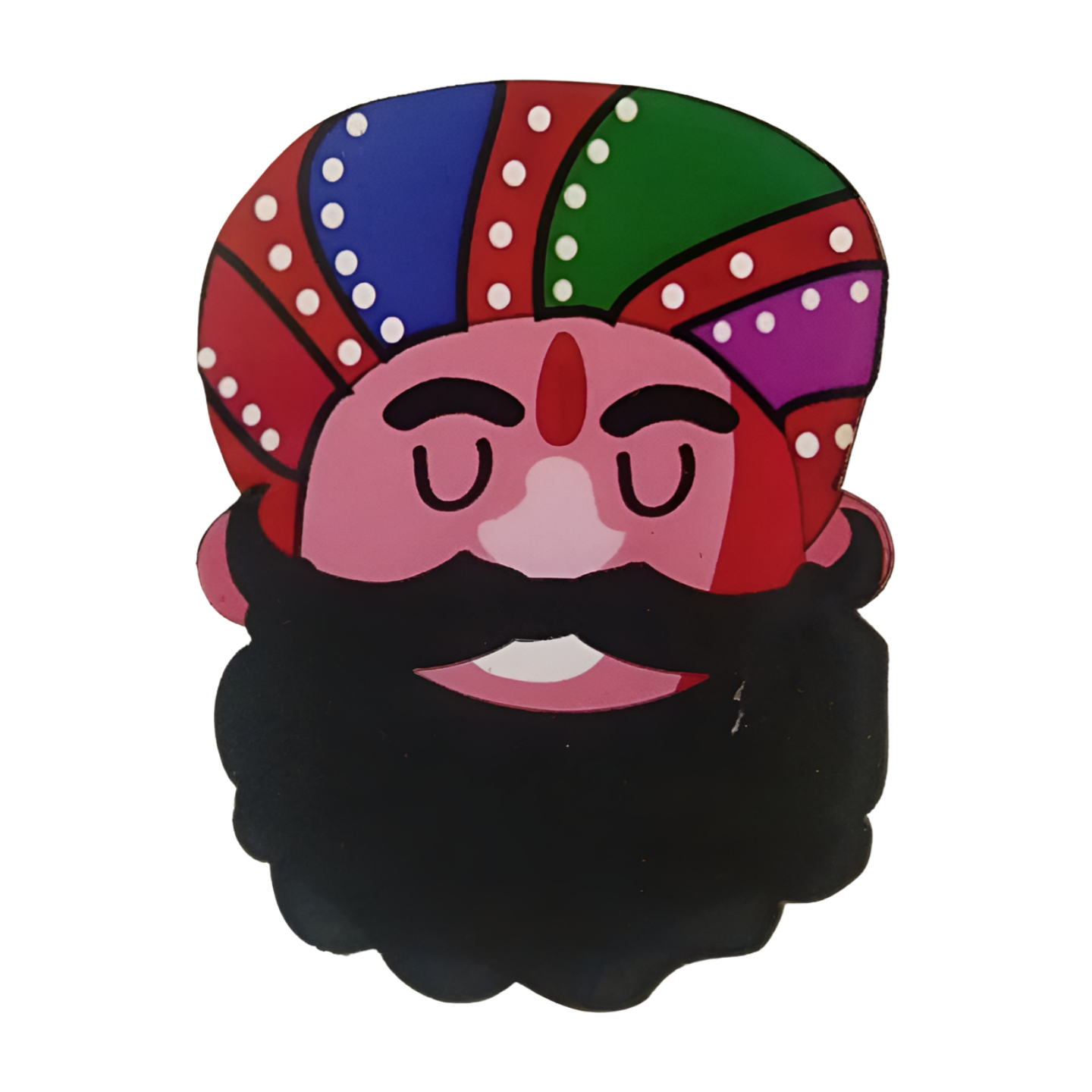Wooden MDF Traditional Rajasthani Man Face Cutout Craft for Decoration