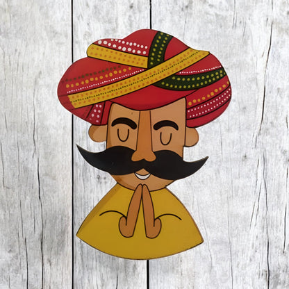 Wooden MDF Traditional Rajasthani Namaste Artwork Cutout Craft for Decoration