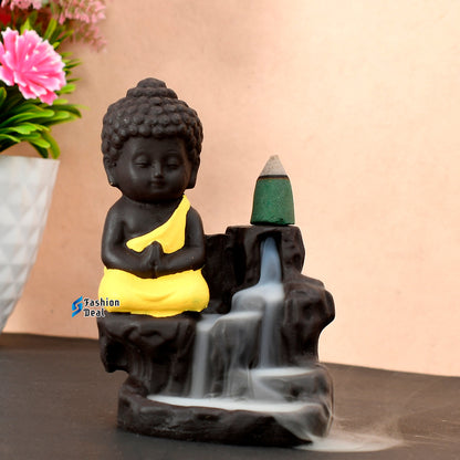 Elegant Smoke Buddha Statue Idols With Cones for Gifting & Home Decoration | Spiritual & Artistic Decor