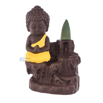 Elegant Smoke Buddha Statue Idols With Cones for Gifting & Home Decoration | Spiritual & Artistic Decor