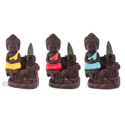 Elegant Smoke Buddha Statue Idols With Cones for Gifting & Home Decoration | Spiritual & Artistic Decor