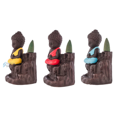 Elegant Smoke Buddha Statue Idols With Cones for Gifting & Home Decoration | Spiritual & Artistic Decor