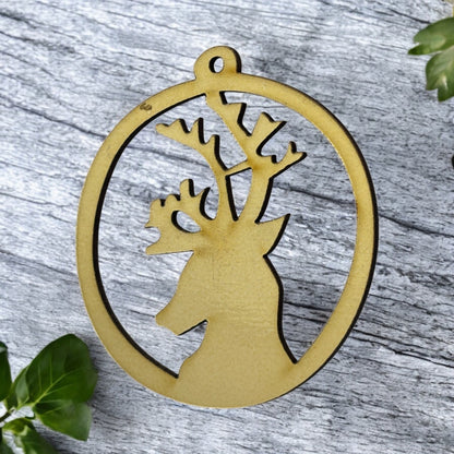 Reindeer Face Design Christmas Tree Hanging Decorations