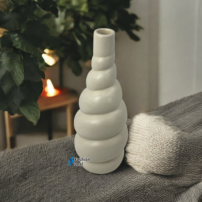 Elegant White Ceramic Vases - Minimalist Home Décor Collection