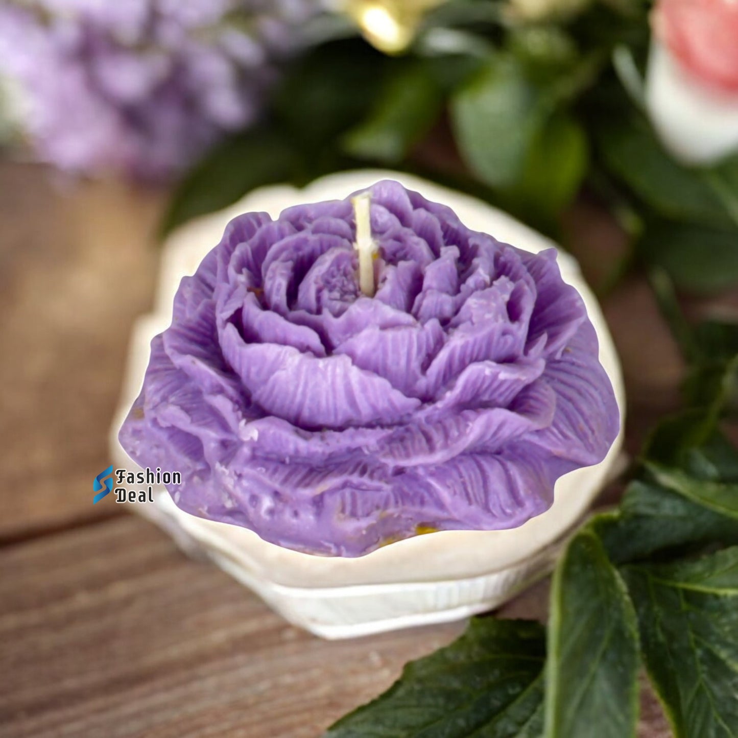 Soy Wax Scented Peony Flower Design candle