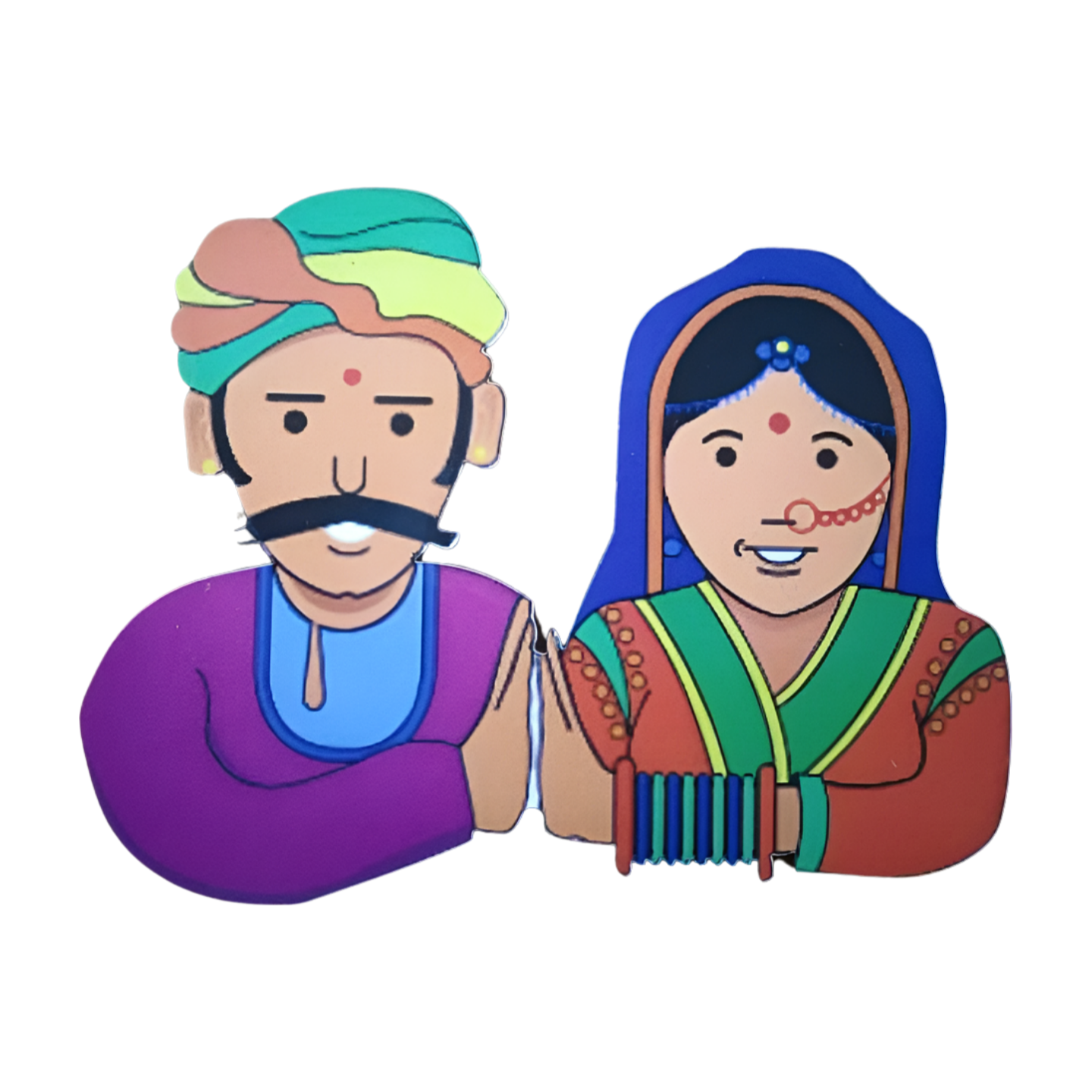 Wooden MDF Traditional Namaste Couple Cutout Craft for Decoration