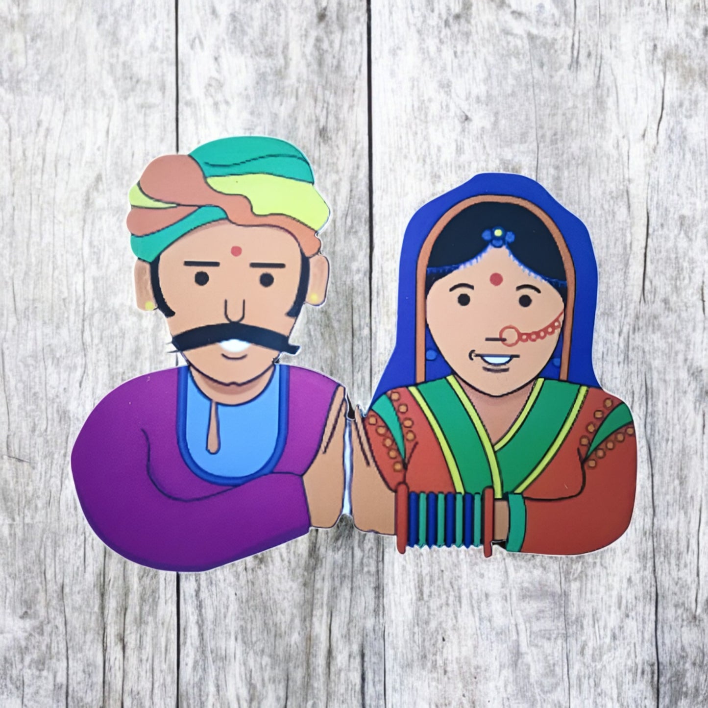 Wooden MDF Traditional Namaste Couple Cutout Craft for Decoration